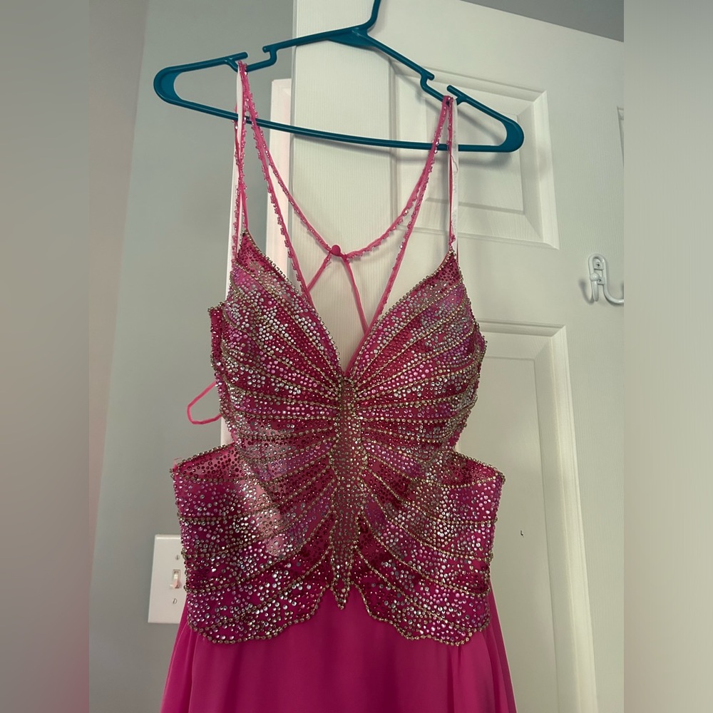 Jovani 000297 Beaded Butterfly Dress - Picture 4 of 12